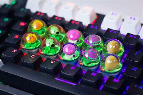 Plants Vs Zombies Keycaps Epoxy Resin Keycap Plants Vs Etsy