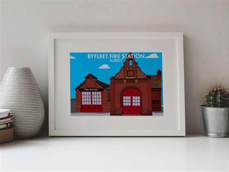 Byfleet Fire Station Digital Print Jezzzdesigns Print Store