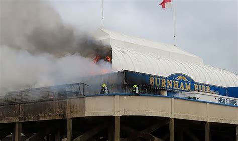 Burnham-on-Sea pier fire: Tourists shock at blaze at Somerset seaside | UK | News | Express.co.uk