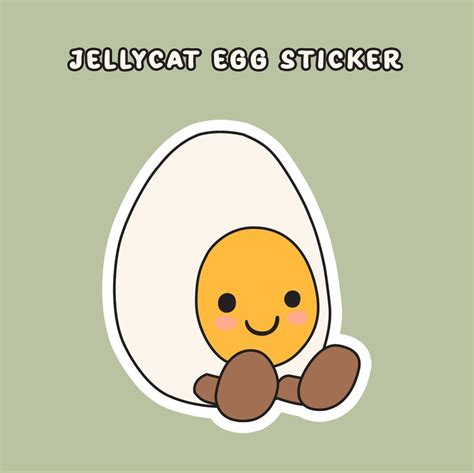 Cute Jellycat Egg Sticker Funny Meme Sticker For Girls Who Love