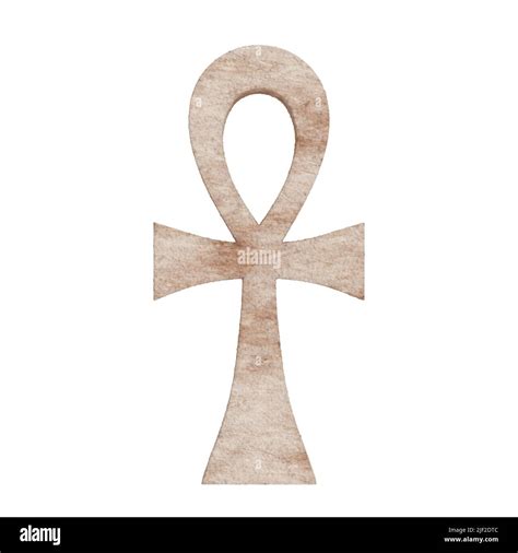 Stone Egyptian Cross Ankh Key Of Life On A White Background 3d