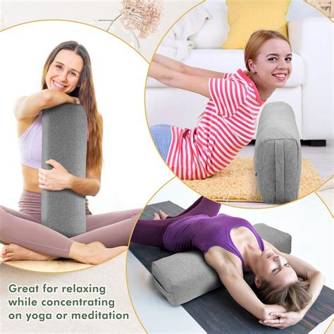 2 Pack Yoga Bolster Pillows For Restorative Yoga 25 X 13 4 Meditation Yoga Sitting Cushion