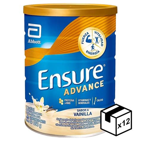 Pack 12 Ensure Advance Polvo Sabor Vainilla X 850 Gramos Farmacia