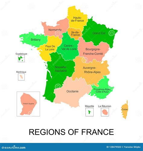 Carte Interactive Des Régions Françaises De La Métropolitaine Avec 5