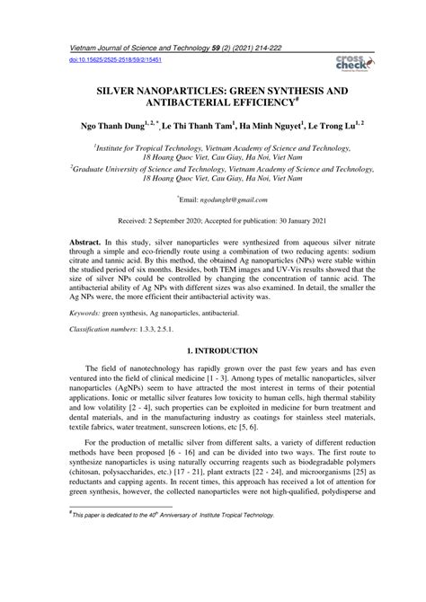 Pdf Silver Nanoparticles Green Synthesis And Their Antibacterial