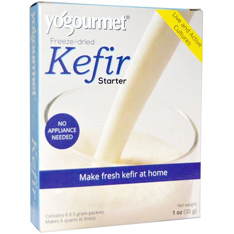 Yogourmet, Kefir Starter, Freeze-Dried, 6 Packets, 5 g Each - iHerb