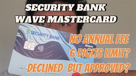 My First Security Bank Credit Card No Annual Fee Youtube