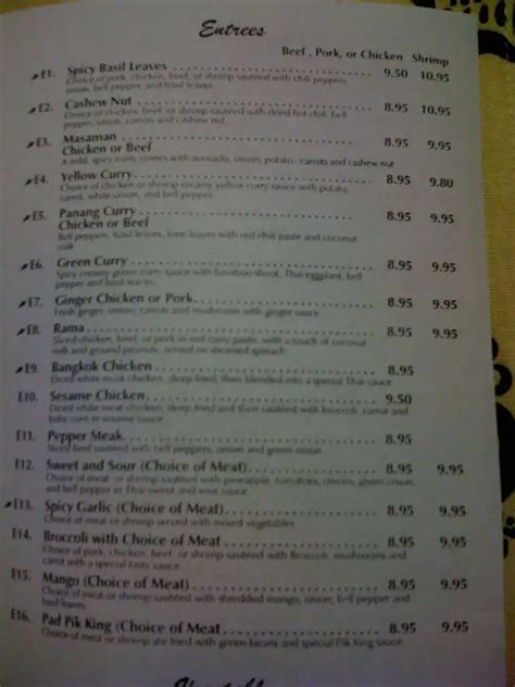 Menu At Taste Of Thai Restaurant Douglasville