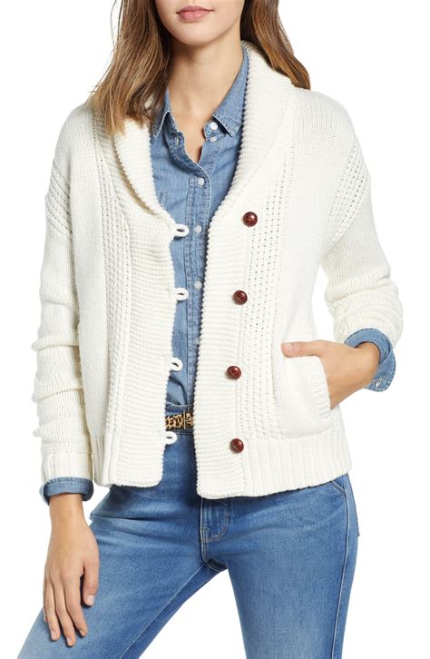 1901 Shawl Collar Fisherwoman Cardigan Nordstrom Sweaters Women