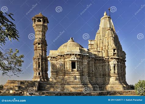 Decorative Digambar Jain Temple And Kirti Stambha Editorial Photography