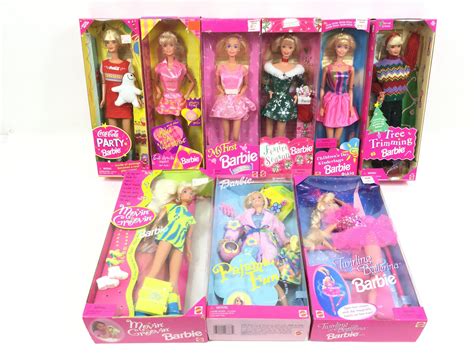 Lot - (9) Mattel Special Edition Collectors Barbie Dolls