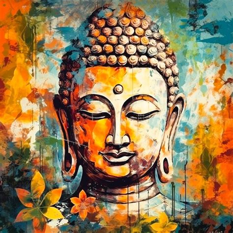 Premium Photo Wall Poster Buddha Abstract Painting Art