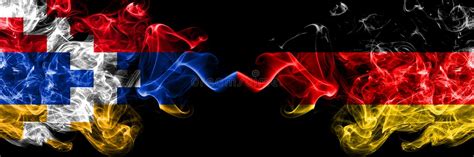 Nagorno Karabakh Artsakh Vs Germany German Smoky Mystic Flags Placed