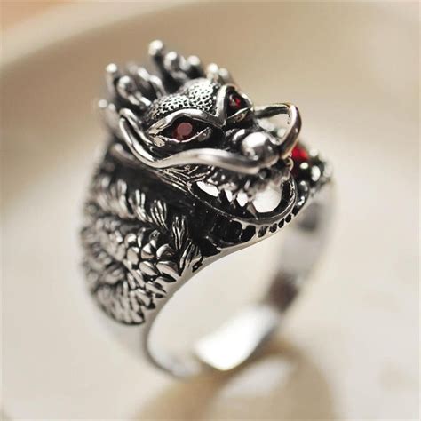 925 Sterling Silver Dragon Strength Protection Ring In 2022 Rings For