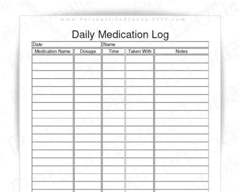 Daily Medication Tracker Fillable and Printable PDF Digital - Etsy