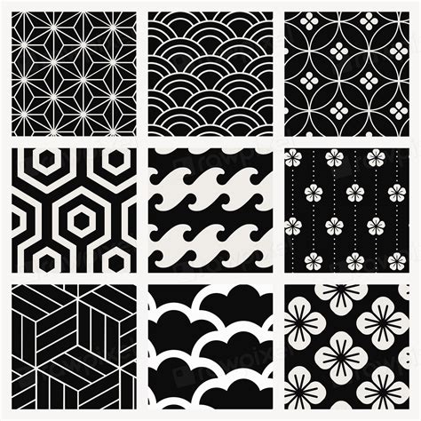 Japanese Inspired Pattern Vector Set Premium Vector Rawpixel