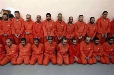 Isis Jihadis Pictured In Orange Jumpsuits Moments Before Execution Daily Star