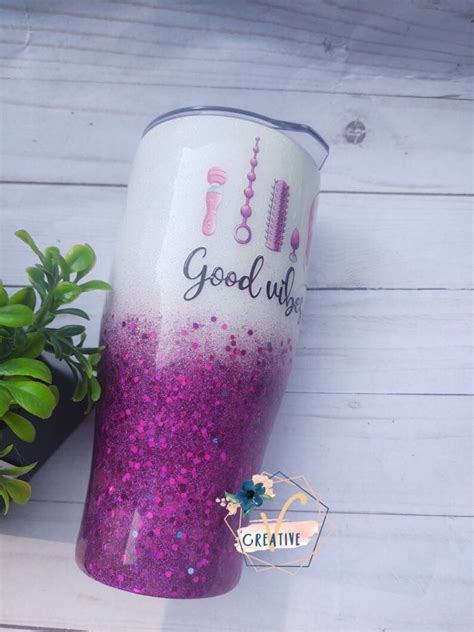 Personalized Tumbler Good Vibes Sex Toy Tumbler Pink Etsy