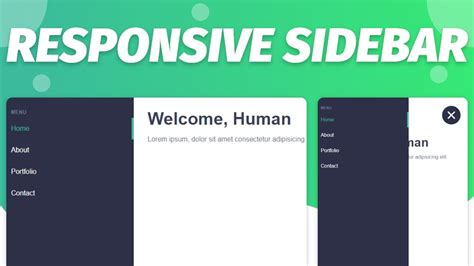 Build A Responsive Sidebar In Minutes Html Css Javascript Youtube