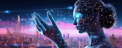 Premium AI Image A Hand Interacting With The Cyborg Woman Face In A