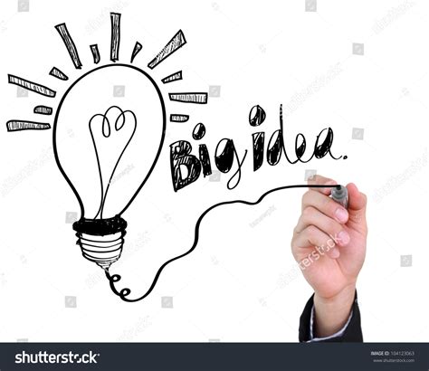 Businessman Drawing Light Bulb Big Idea Stock Illustration