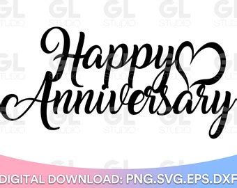 Happy Anniversary Svg Anniversary Cake Topper Svg Cake - Etsy Canada