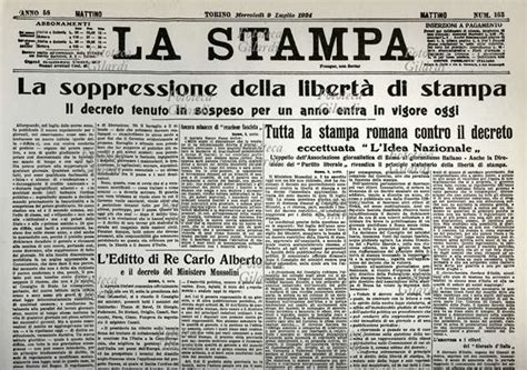 Accadde Oggi Luglio Soppressione Della Libert Di Stampa Nel