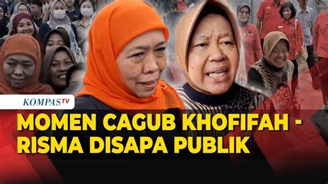 Momen Cagub Khofifah Sapa Buruh Pabrik Hingga Cagub Risma Ketemu Kader