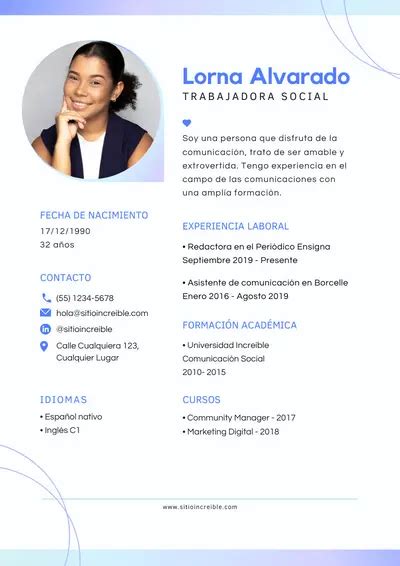 Curriculum Vitae De Trabajo Social Formato 2024 Modelos De CV