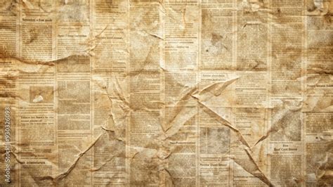 Distressed High Resolution Old Newspaper Texture Featuring Faded