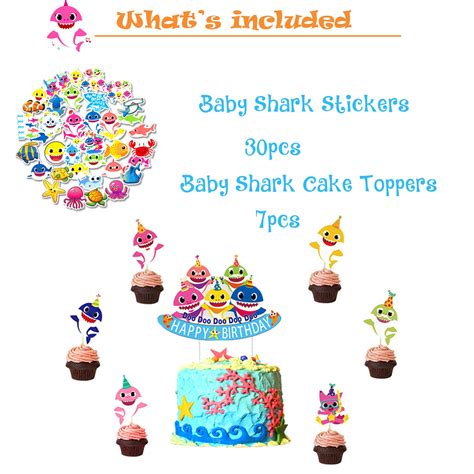 Baby Shark Birthday Party Decorations Supplies Kit Baby Shark Two Two