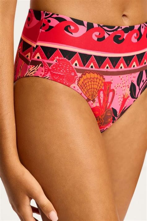 Swimwear Bayana Atlantis High Waisted Bikini Bottom Paradise Pink