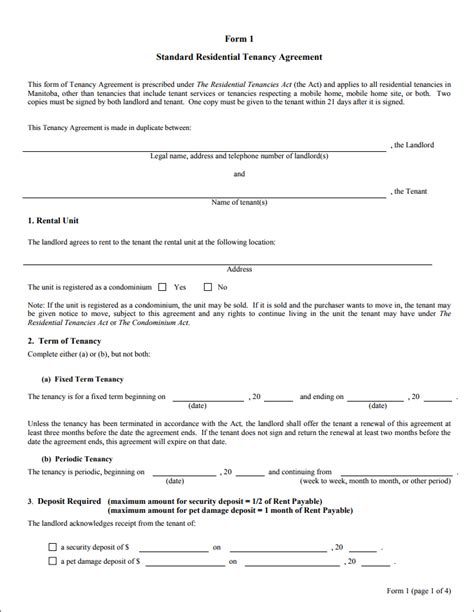 Printable Tenancy Agreement Form Printabledb Web App