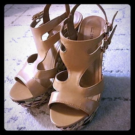 Call It Spring Shoes Nude Wedge Sandals With Raffia Design Poshmark