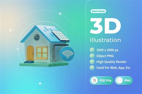 Premium Psd Smart Home 3d Illustration