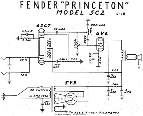 FENDER Princeton 5B2 Schematic – Electronic Service Manuals