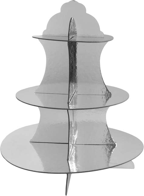 Buy 3 Tier Cupcake Cardboard Stand With Blank Canvas Design For Pastry