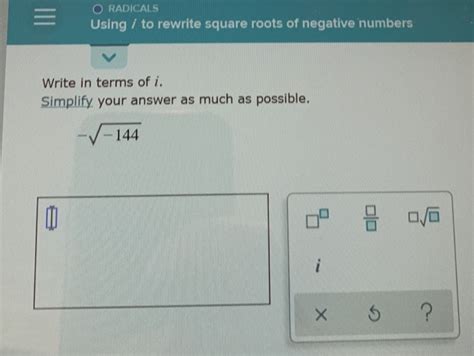 Solved O Radicals Using To Rewrite Square Roots Of Chegg