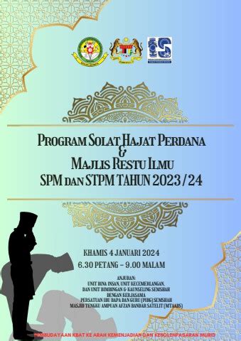 Program Solat Hajat Perdana Majlis Restu Ilmu Spm Dan Stpm Tahun