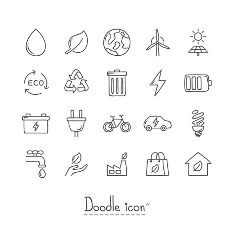 Doodle Ecology Icons Set 964013 Vector Art At Vecteezy