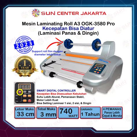 Jual Mesin Laminasi Laminating Roll A3 FM3510 FM OGK3580 Hot