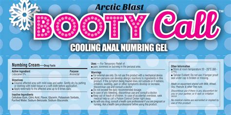 Bt B Booty Call Anal Numbing Gel Arctic Blast Cooling Pop Display