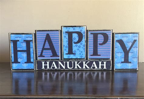 Wood Happy Hanukkah Blocks Wood Happy Hanukkah Sign Hanukkah Etsy