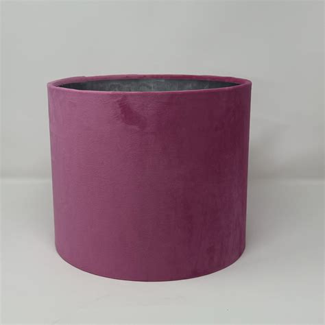 Hot Pink Velvet Silver Lined Handmade Drum Lampshade Fait Par Moi