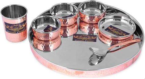 Crockery Wala And Company Pure Copper And Steel Thali Dinner Set Of 7 Pieces At Best Price In New