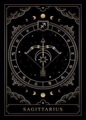 Sagittarius Tarot Card Poster Picture Metal Print Paint By Michael