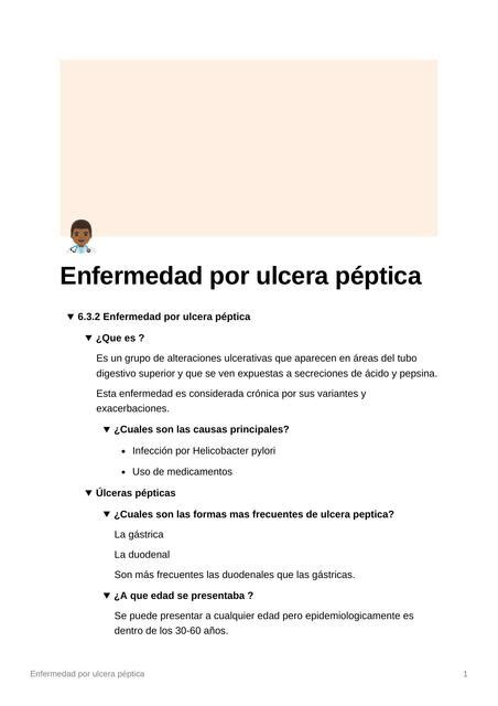 Enfermedad por ulcera péptica ESPM MEDICINA uDocz