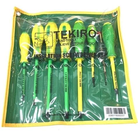 Promo Insulation Screwdriver Set 7 Pcs Tekiro Obeng Listrik Diskon