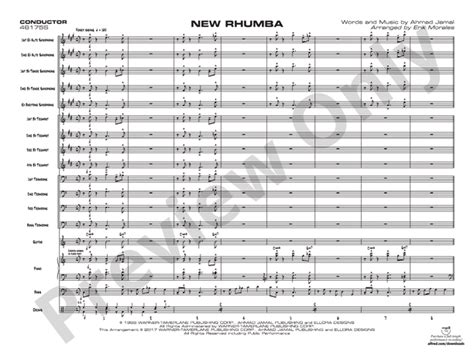 New Rhumba Jazz Ensemble Conductor Score Parts Ahmad Jamal