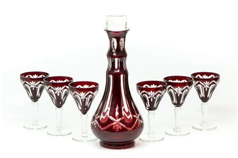 Ruby Red Cut Glass Br